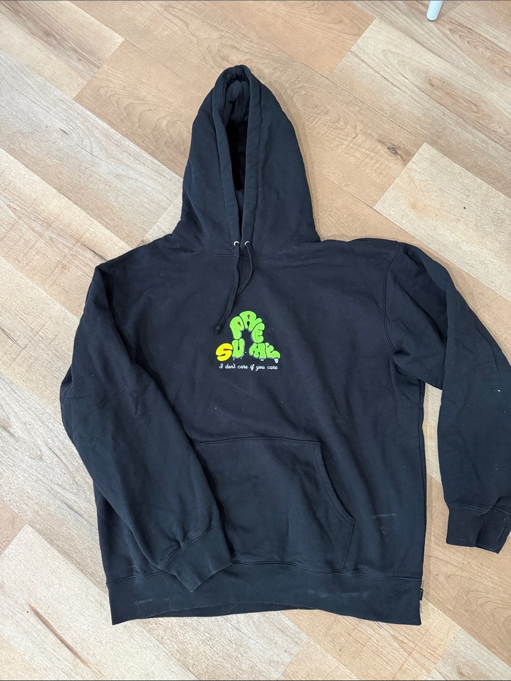 Supreme Black Hoodie “I don’t care if you care”